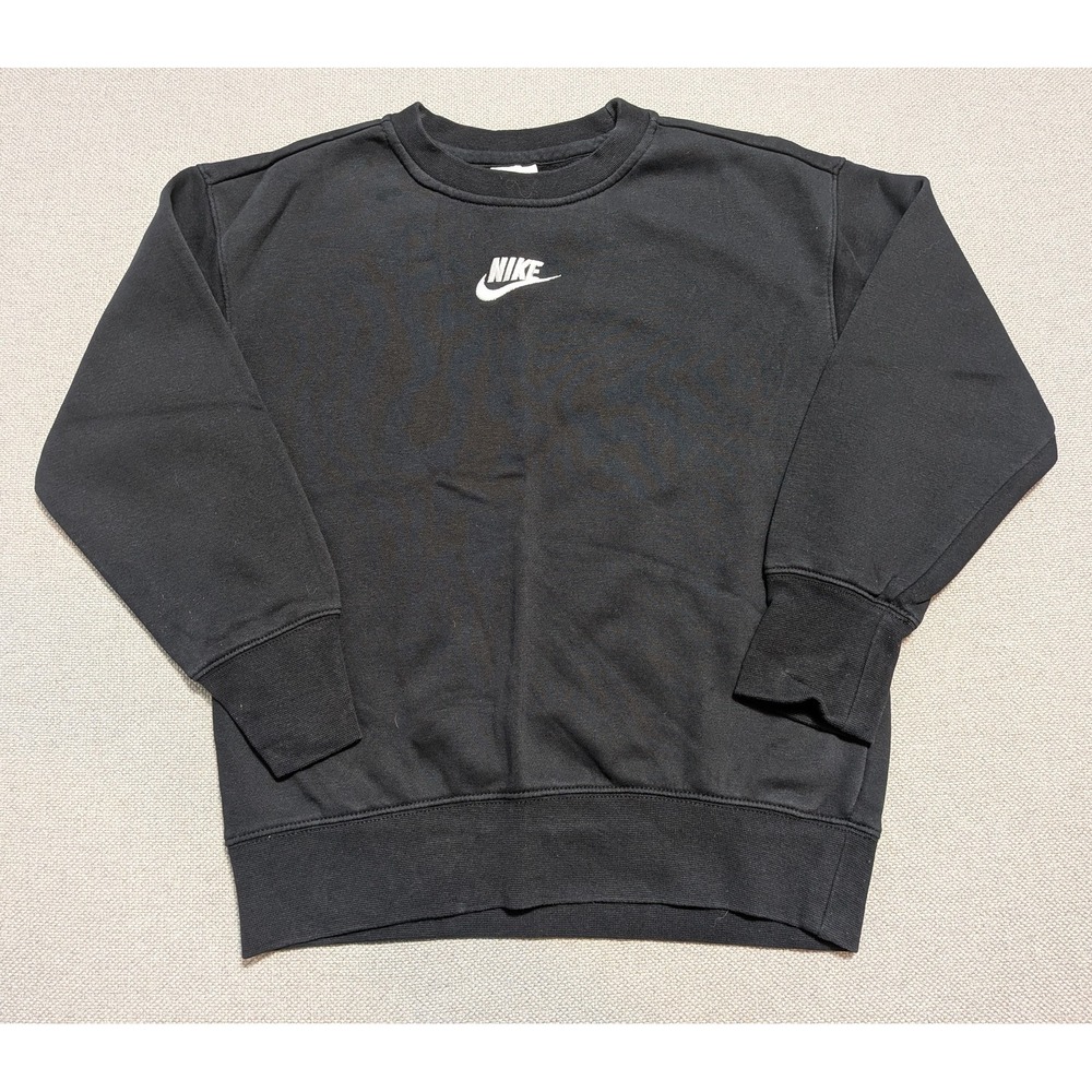 Nike Women's Small S Black Embroidered Logo Crewneck Sweatshirt Activewear Top